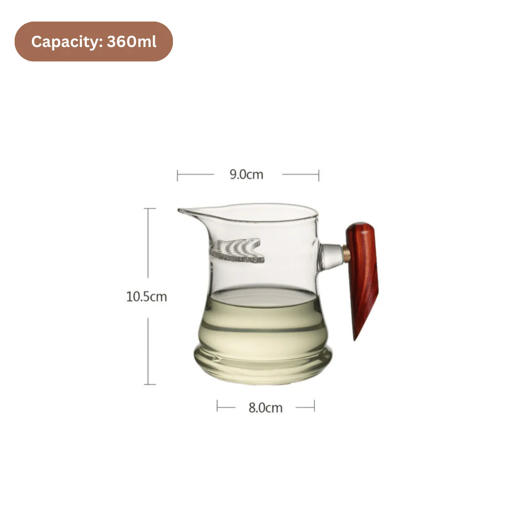 Borosilicate Glass Crescent Filter Cup with Wooden Handle(360ml) - Image 8