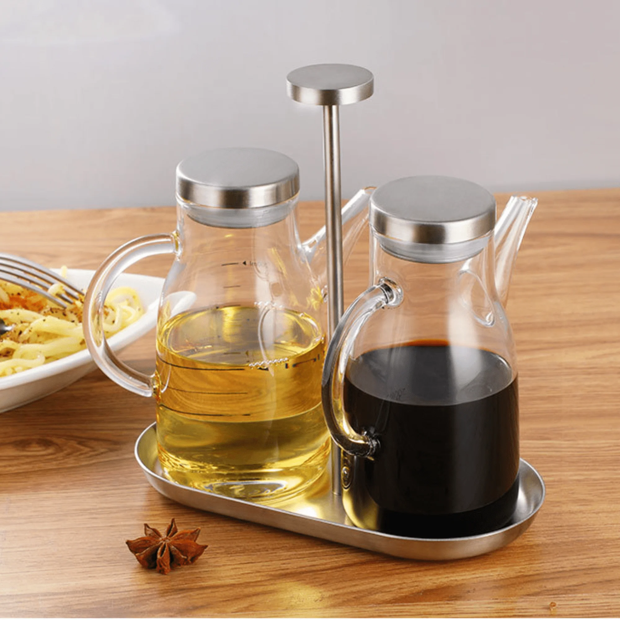 Borosilicate Seasoning Oil Dispenser with Stand Set of 2 (200ml Each) - Image 3