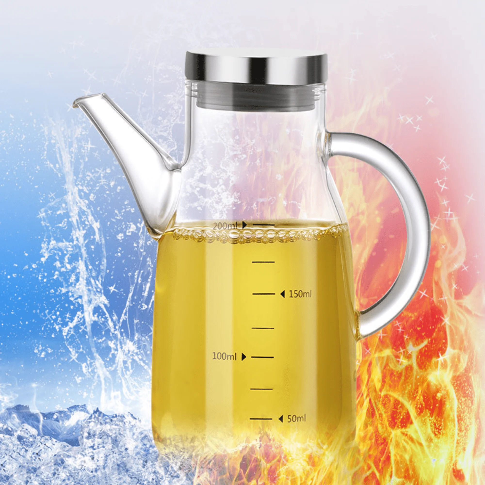 Borosilicate Seasoning Oil Dispenser with Stand Set of 2 (200ml Each) - Image 5