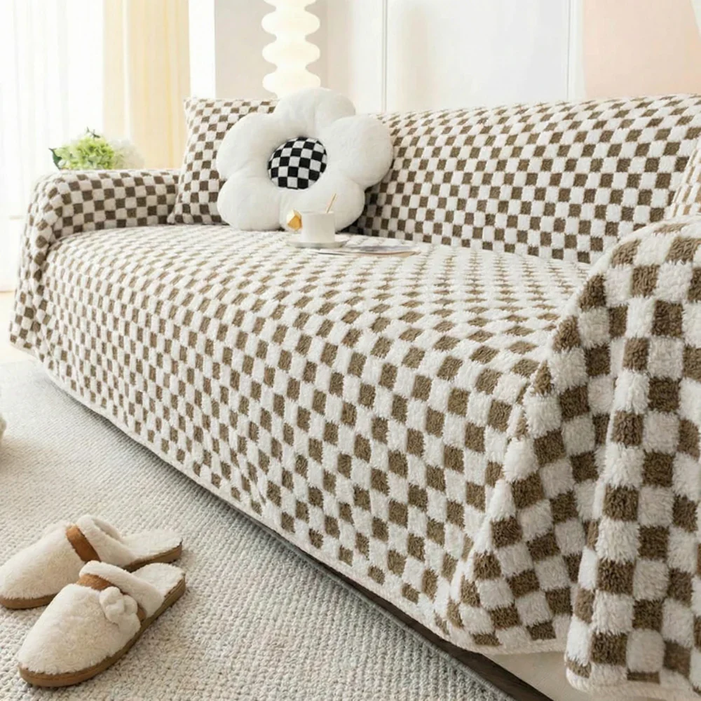 Brown Elegance Cotton Wool Sofa Cover : [EM-SC-45] - Image 3