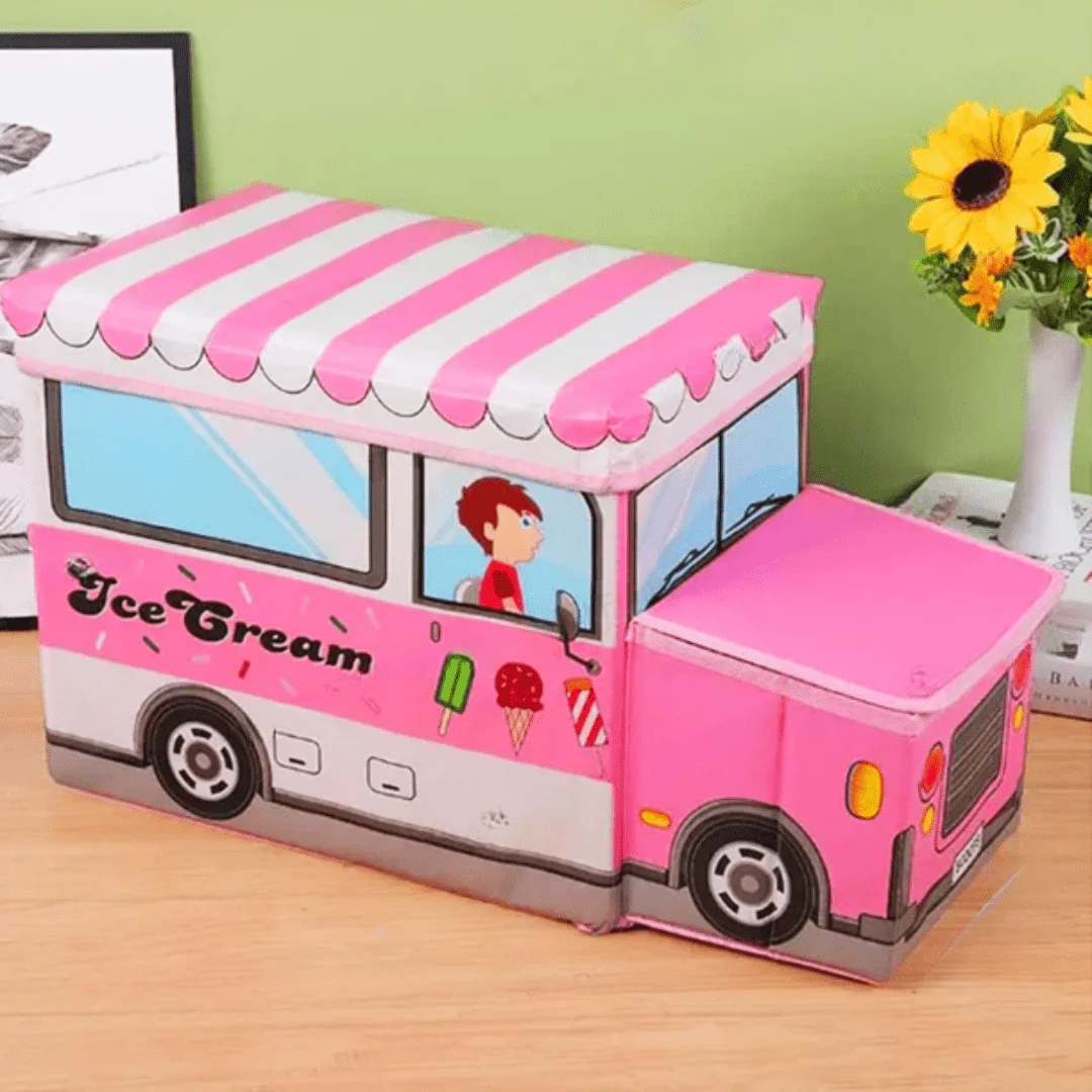 Bus-Shaped Kid's Toy Storage Box - Image 3