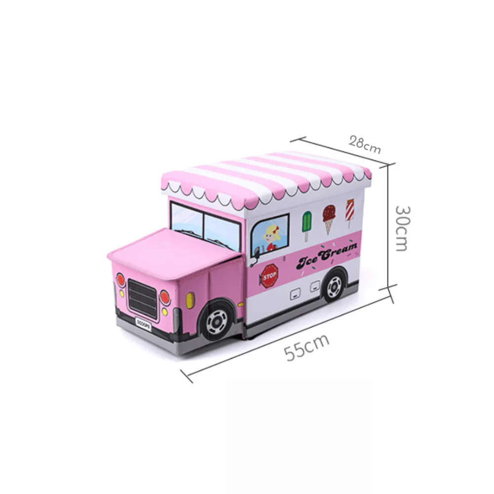 Bus-Shaped Kid's Toy Storage Box - Image 6