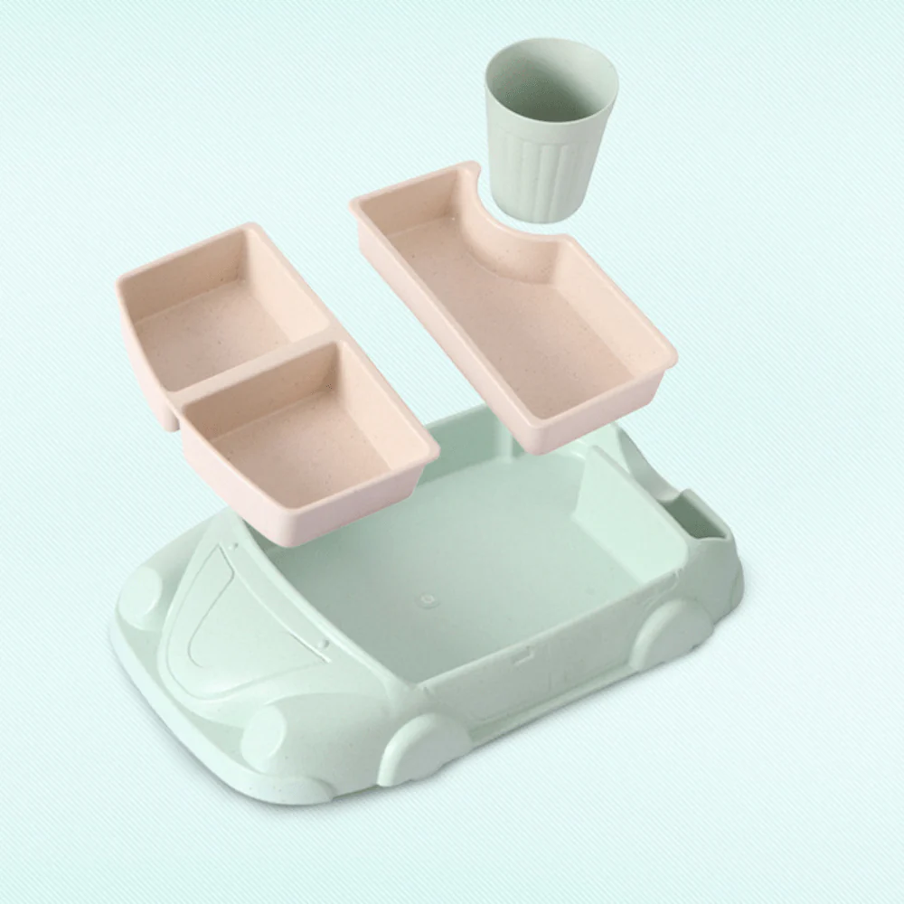 Car Shape Bamboo Fiber Baby Tray - Image 3
