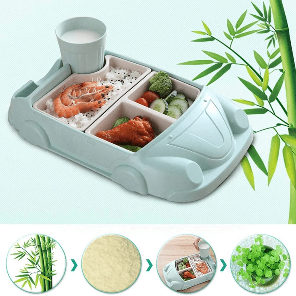 Car Shape Bamboo Fiber Baby Tray - Image 4