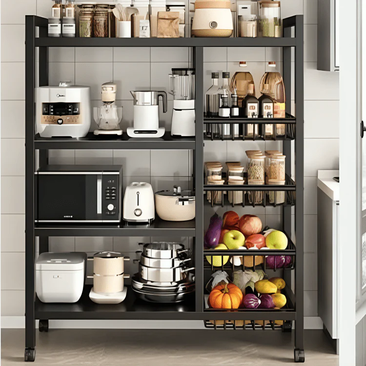 Iron 4-Tier Storage Rack with Adjustable Shelves (90cm) - Image 2