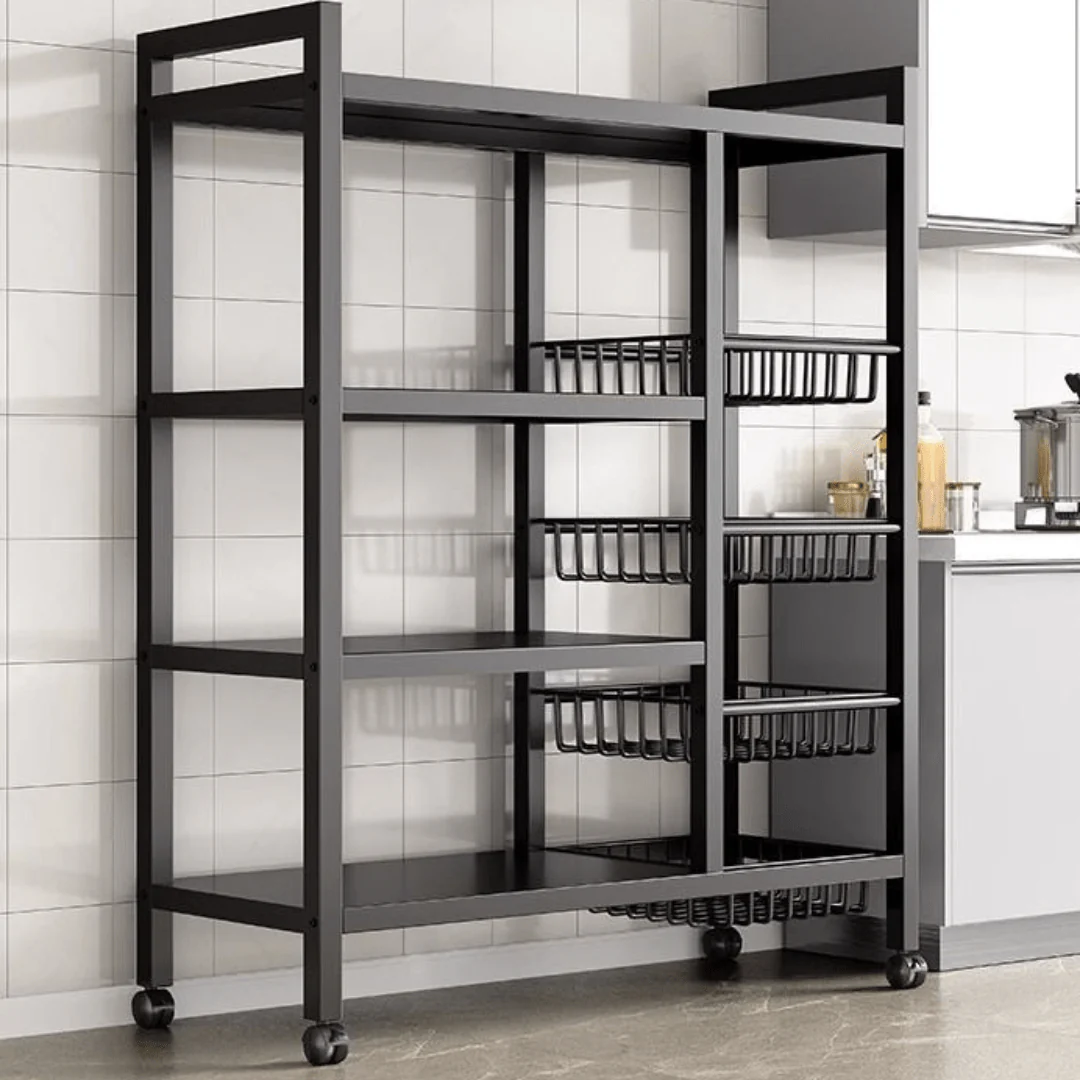 Iron 4-Tier Storage Rack with Adjustable Shelves (90cm) - Image 3