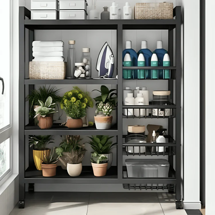 Iron 4-Tier Storage Rack with Adjustable Shelves (90cm) - Image 4