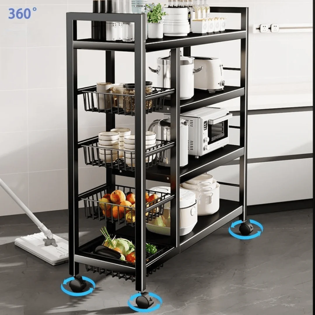 Iron 4-Tier Storage Rack with Adjustable Shelves (90cm) - Image 5