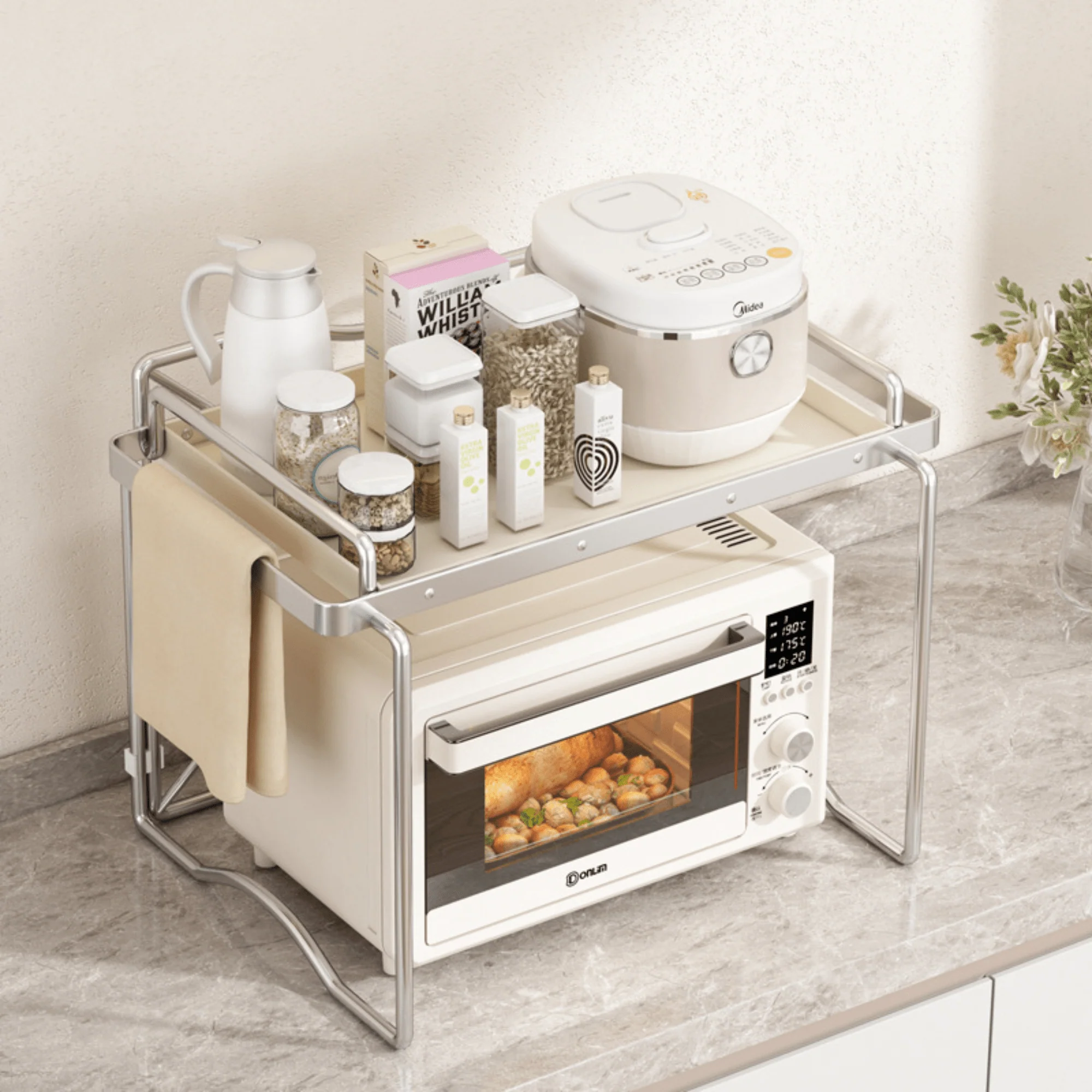 Carbon Steel Multifunctional Foldable Kitchen Storage Rack(64cm) - Image 4