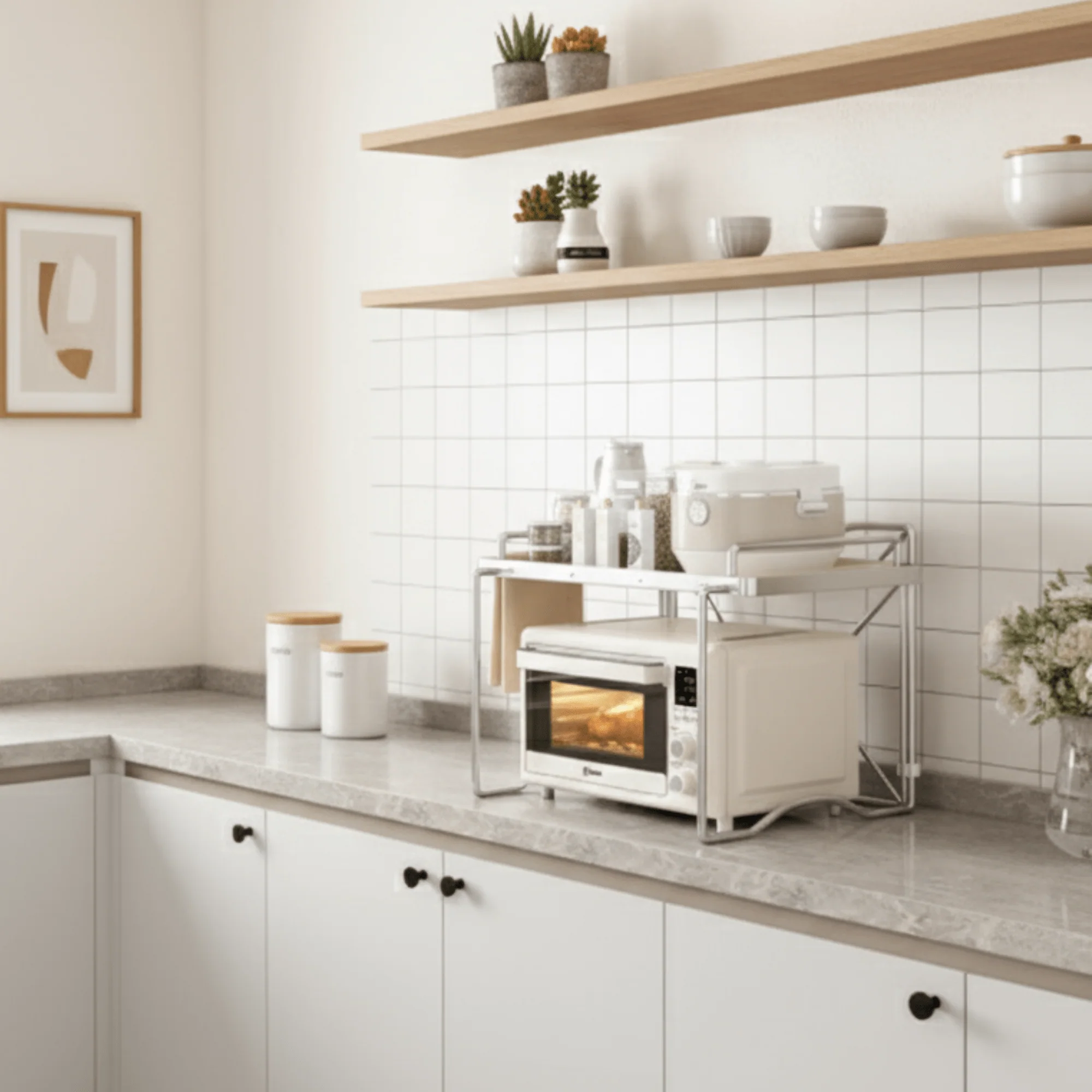 Carbon Steel Multifunctional Foldable Kitchen Storage Rack(64cm) - Image 5