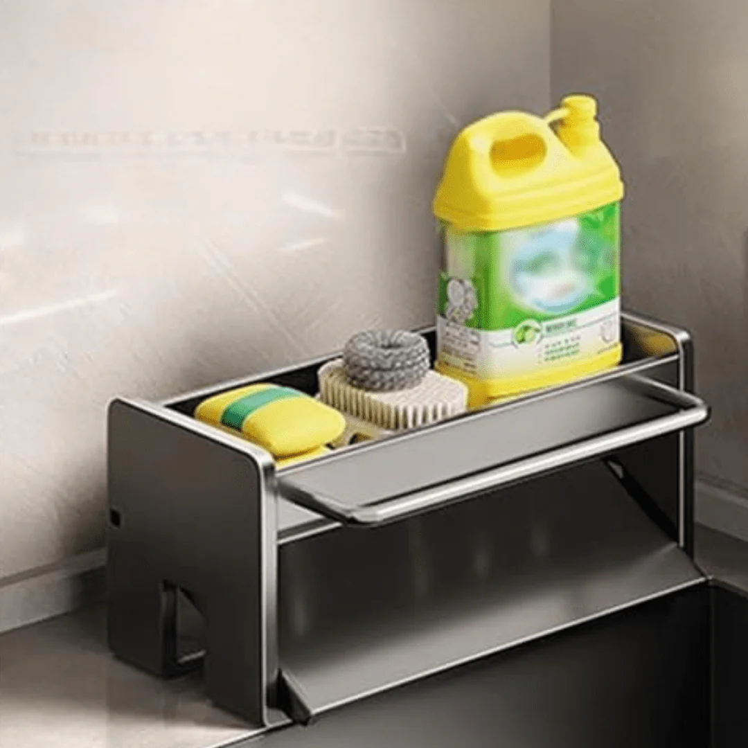 Carbon Steel Sponge & Dishcloth Holder with Auto Drain - Image 5