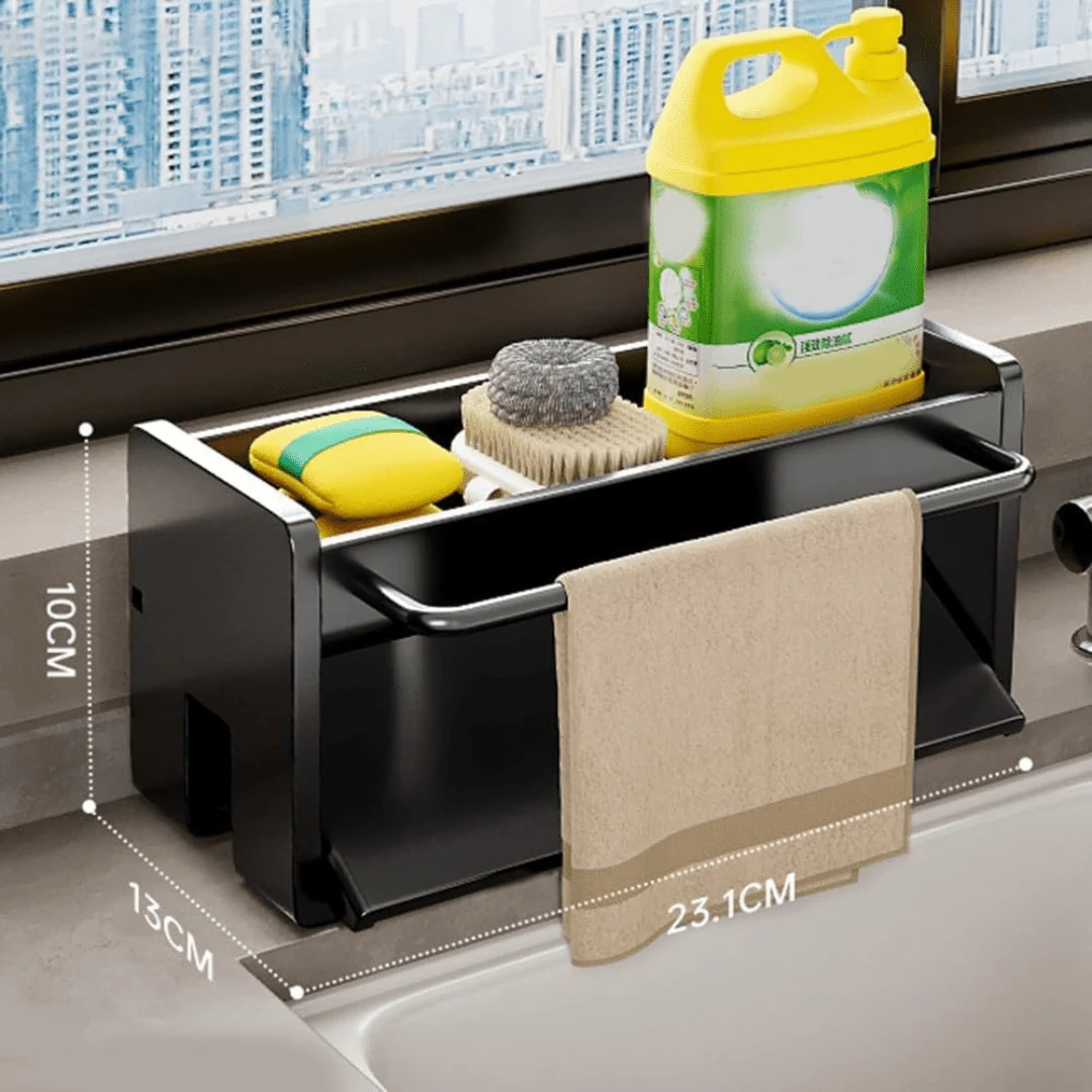 Carbon Steel Sponge & Dishcloth Holder with Auto Drain - Image 8