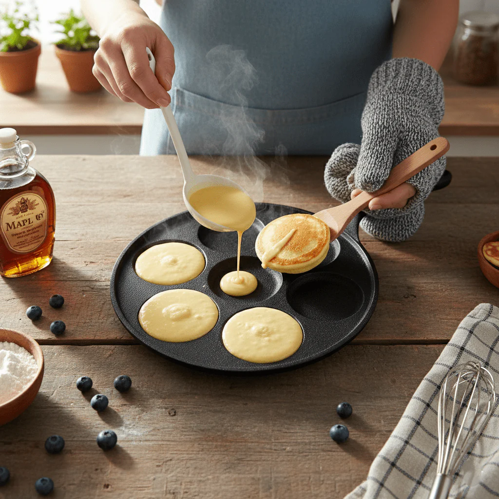 Cast Iron Mini Pancake Maker with Handle(23cm) - Image 3