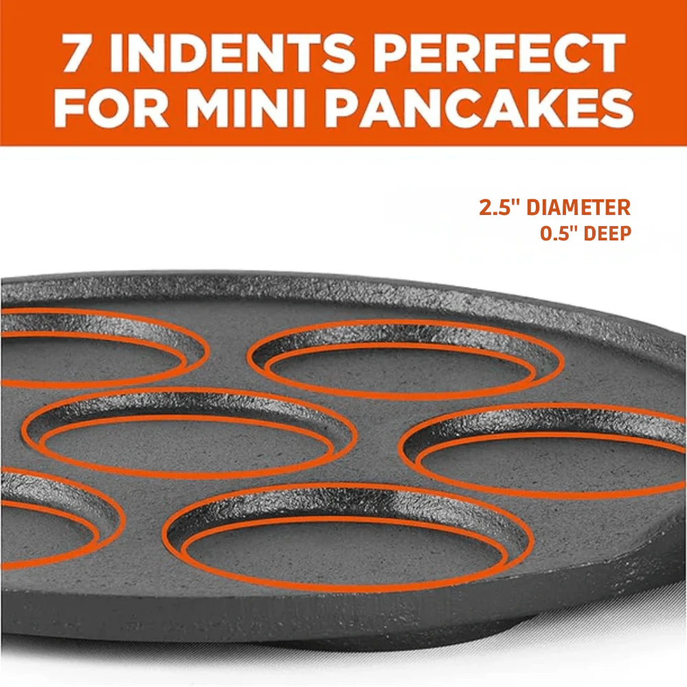 Cast Iron Mini Pancake Maker with Handle(23cm) - Image 4