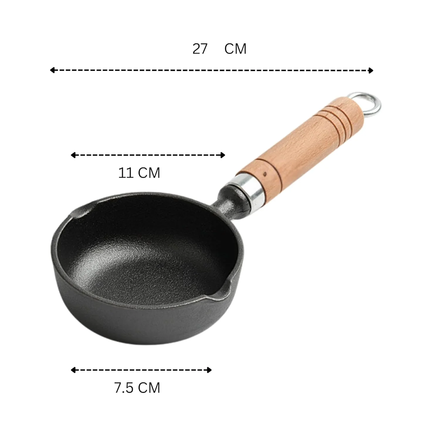 Cast Iron Non-Stick Tadka Pan with Wooden Handle - Image 10