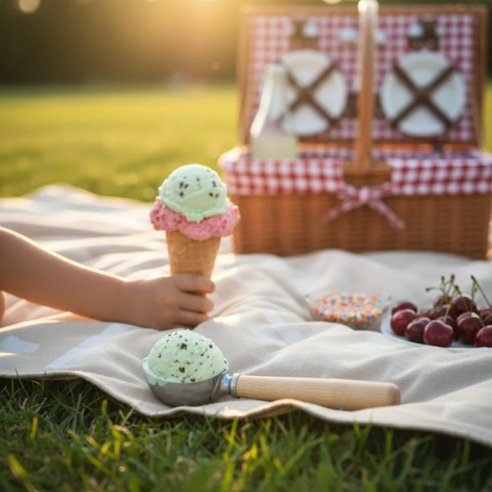Classic Wooden Handle Stainless Steel Ice Cream Scoop - Image 5