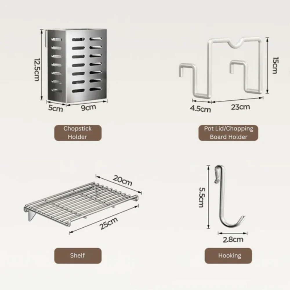 Clean Edge Stainless Steel Multi-Function Dish Rack Organizer - Image 4