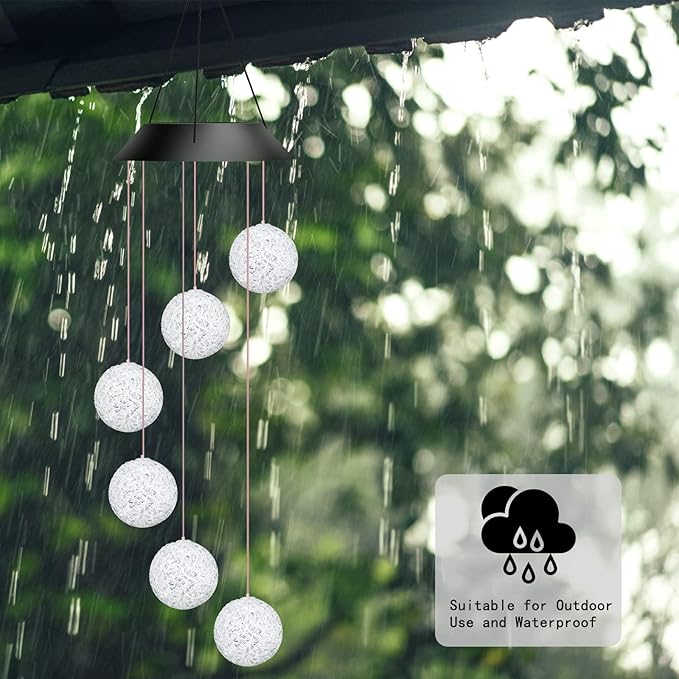 Color Changing Solar Powered LED Wind Chimes (75cm) - Image 5