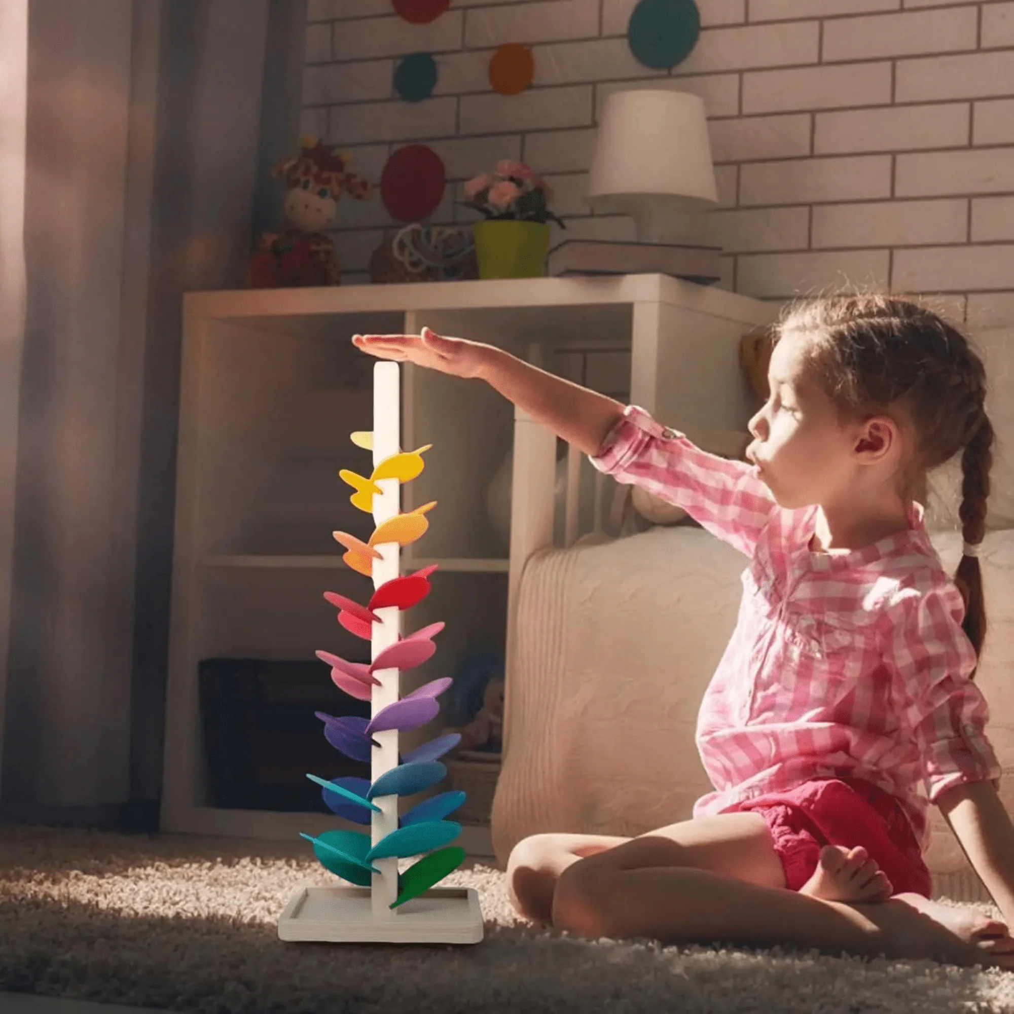 Colorful Wooden Musical Tree Tower Toy for Kids with Marble Run Track - Image 5