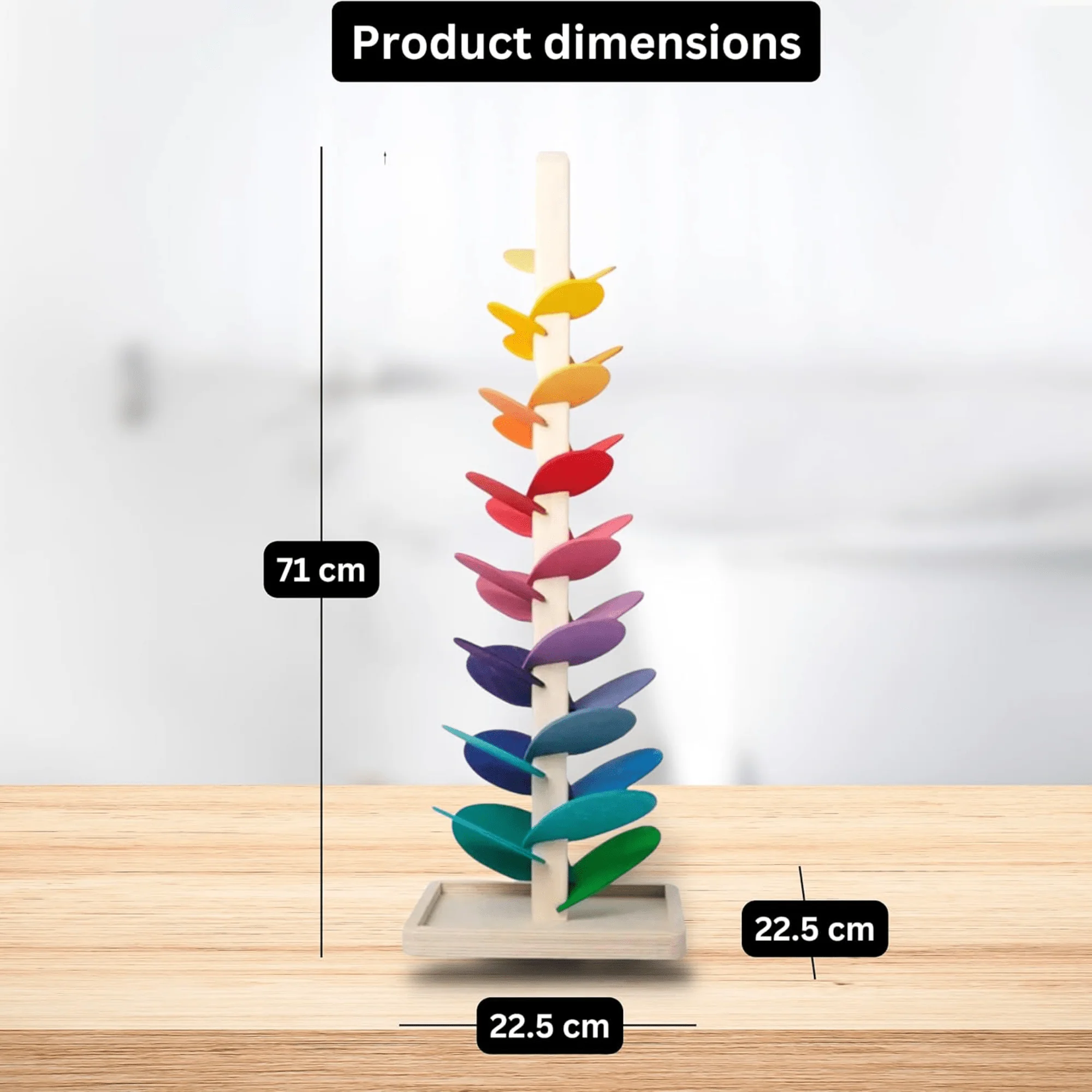 Colorful Wooden Musical Tree Tower Toy for Kids with Marble Run Track - Image 7