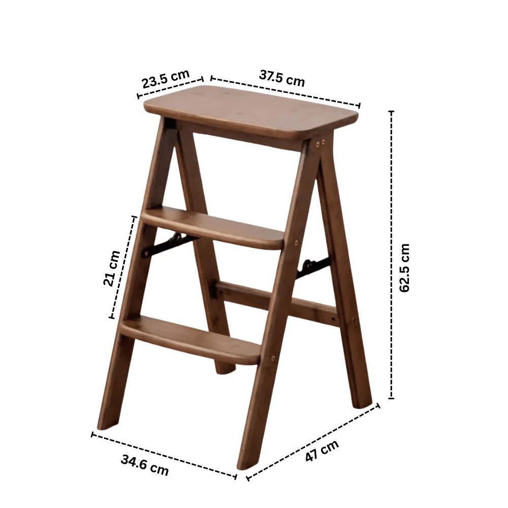Compact Climb Utility Nanmu Wood Step Stool(63cm) - Image 10
