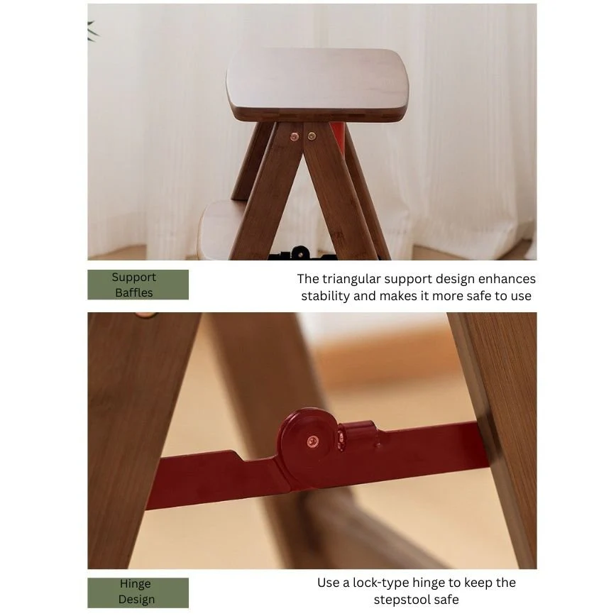 Compact Climb Utility Nanmu Wood Step Stool(63cm) - Image 6