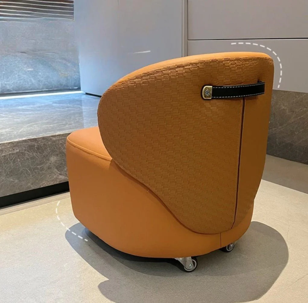 Compact Rolling Low Stool with Back Support - Image 5