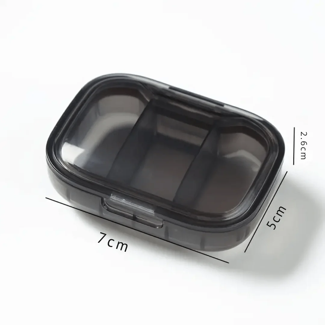 Compact Triple-Sealed Adjustable 3-Grid Mini Pill Organizer Box(Pack of 1) - Image 6