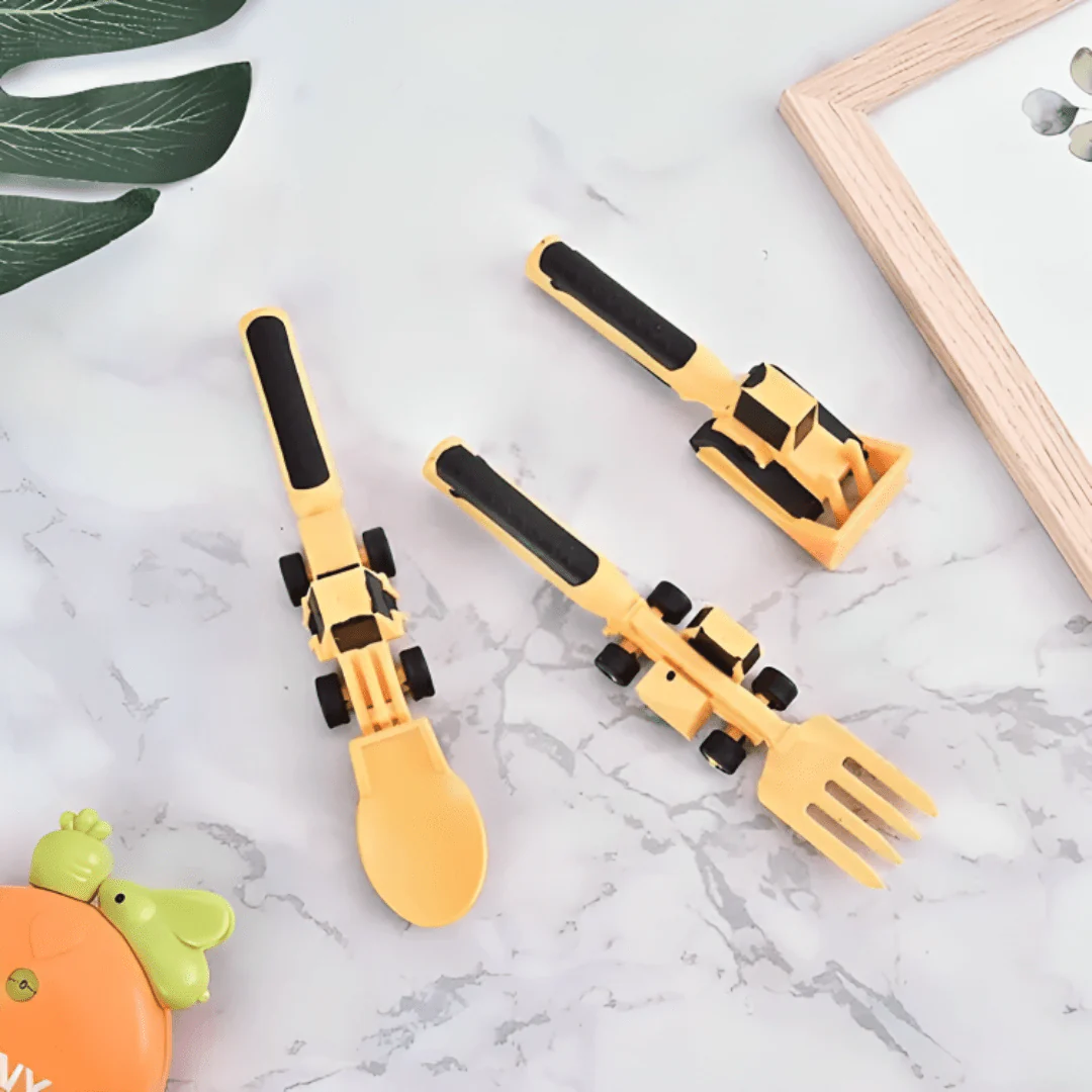 Construction Theme Mealtime Plate and Utensil Set - Image 8