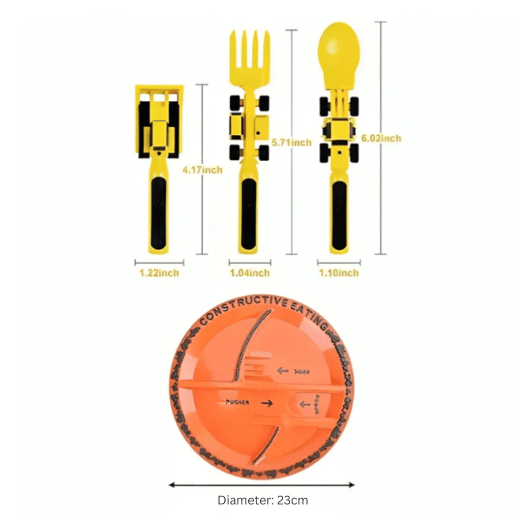 Construction Theme Mealtime Plate and Utensil Set - Image 9