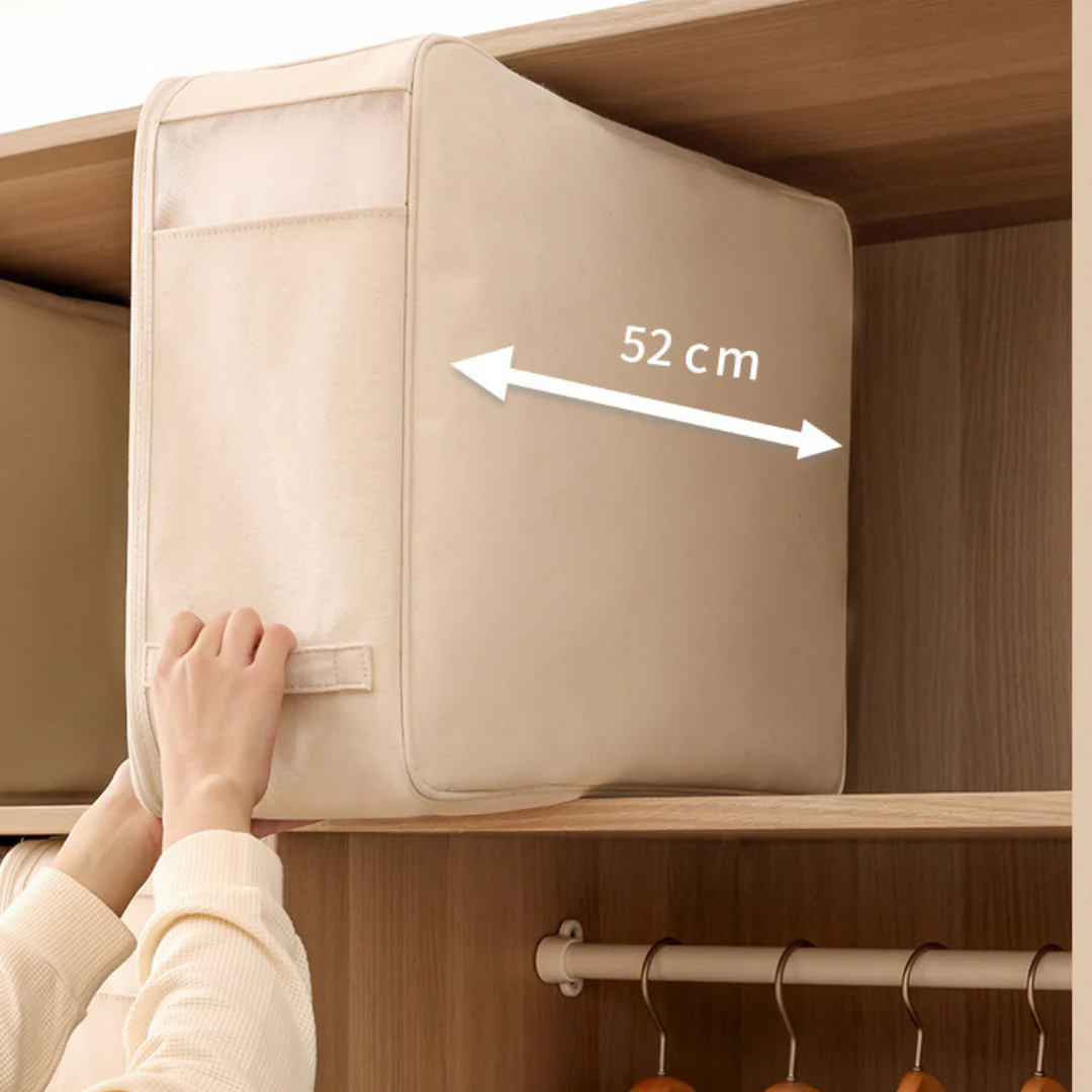 Cotton Linen Clothing Storage Bag with Visible Window - Image 3
