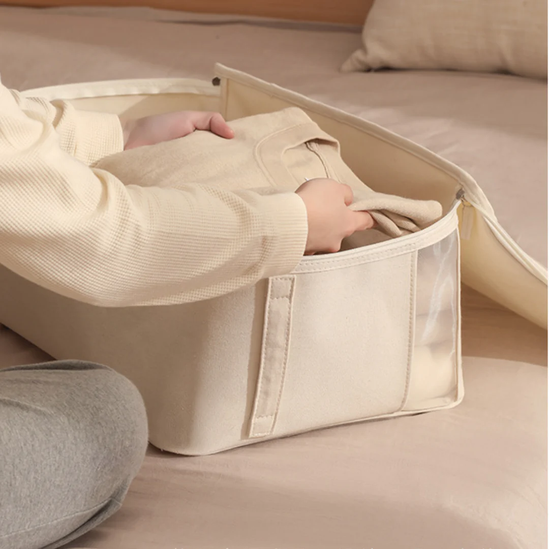 Cotton Linen Clothing Storage Bag with Visible Window - Image 4