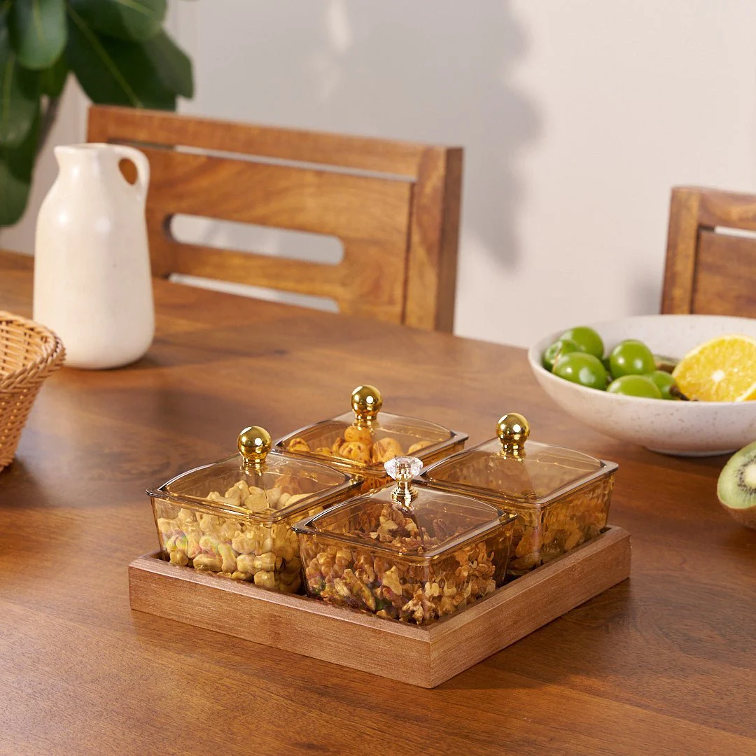 Crystal Clear Snack Plate Organizer (4-BOXES TRAY) - Image 2
