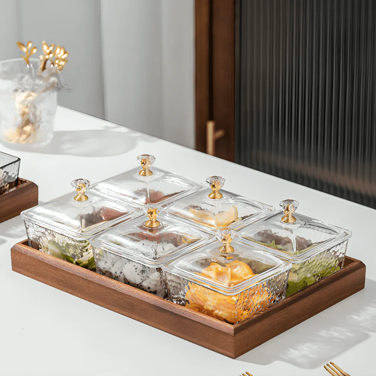 Crystal Clear Snack Plate Organizer (6-BOXES TRAY) - Image 5