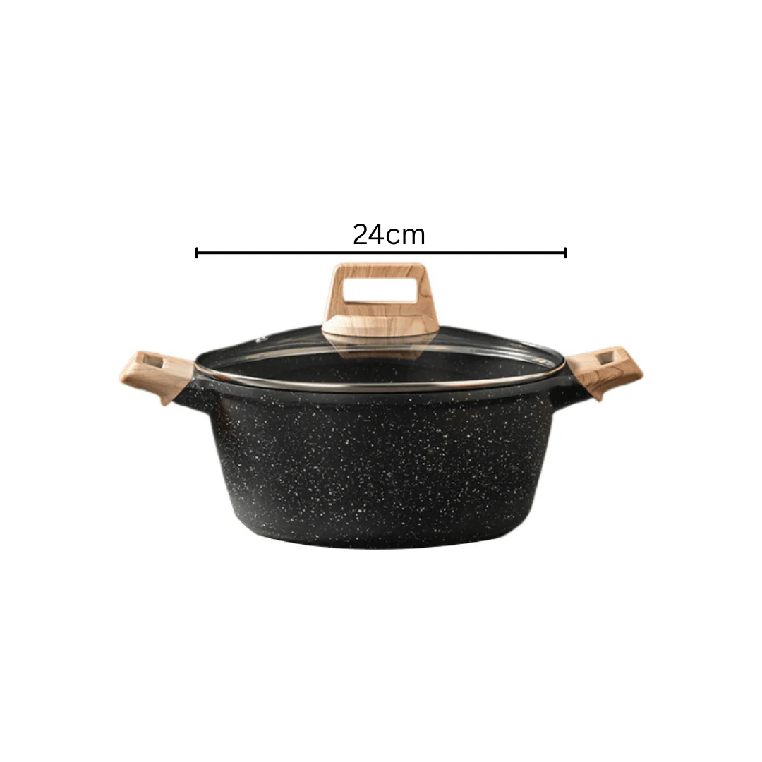 Maifan Stone Non-Stick Sauce Pan (Black-24cm) - Image 7