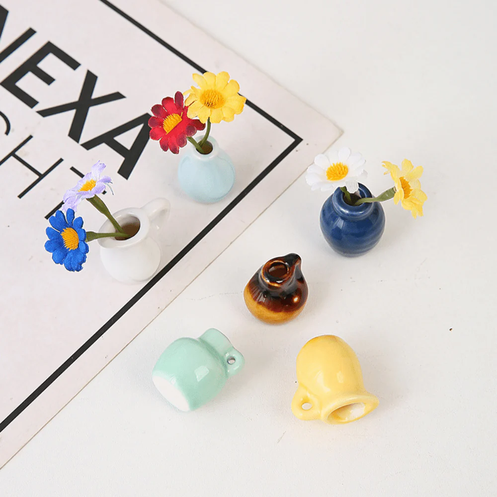 Cute 8 Mini Ceramic Vase Decorative Fridge Magnets - Image 5