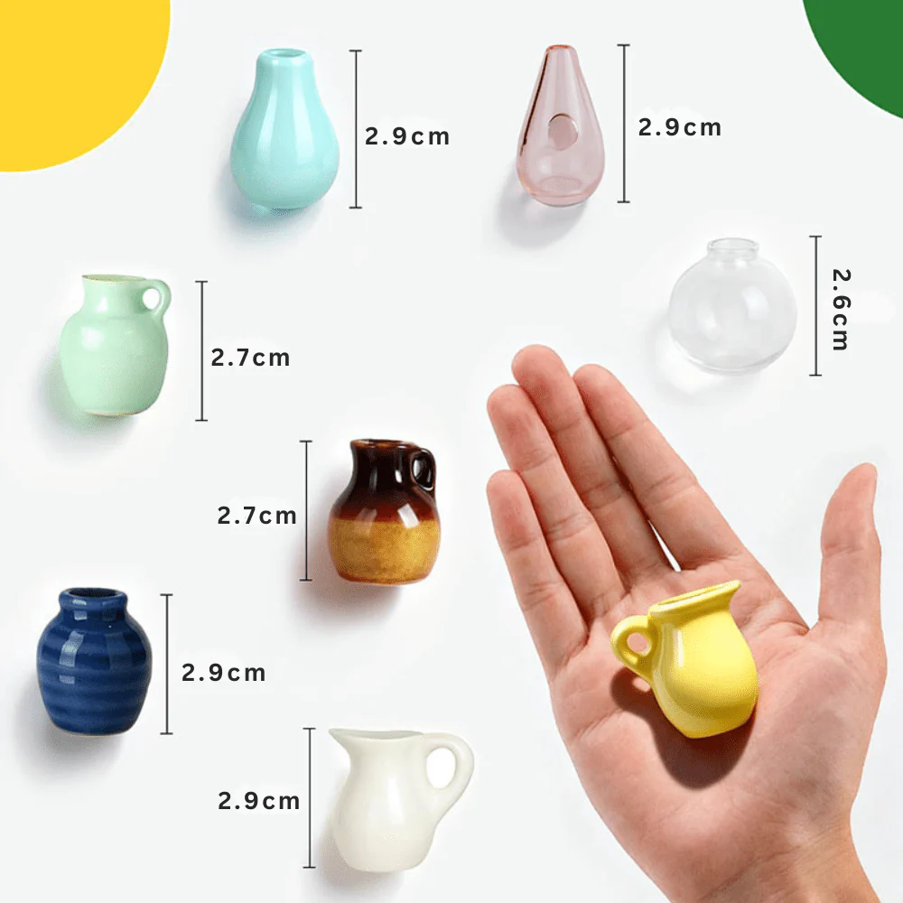 Cute 8 Mini Ceramic Vase Decorative Fridge Magnets - Image 7