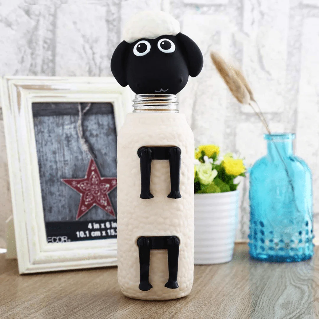 Cute Sheep Glass Water Bottle - Image 7