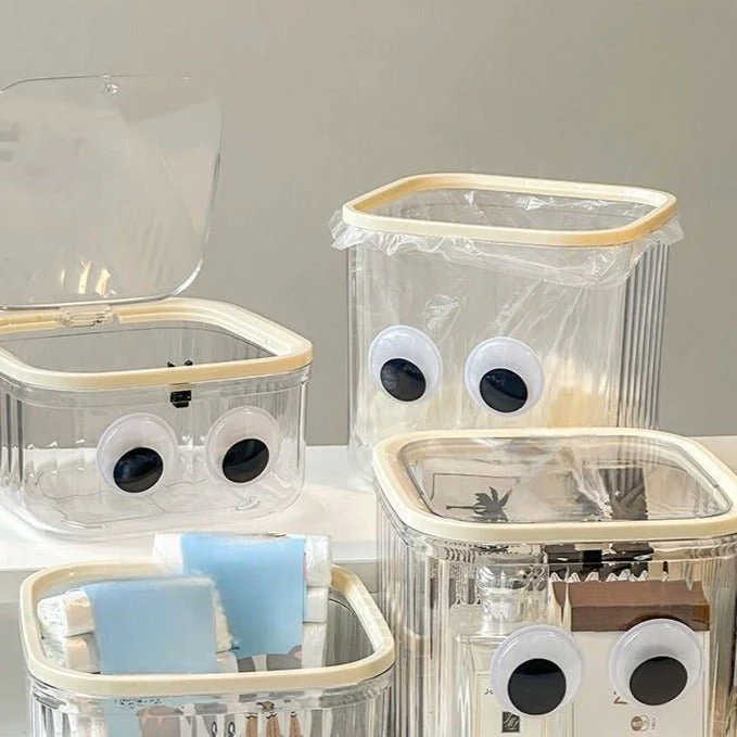 Cute Transparent Lid Trash Box - Image 4