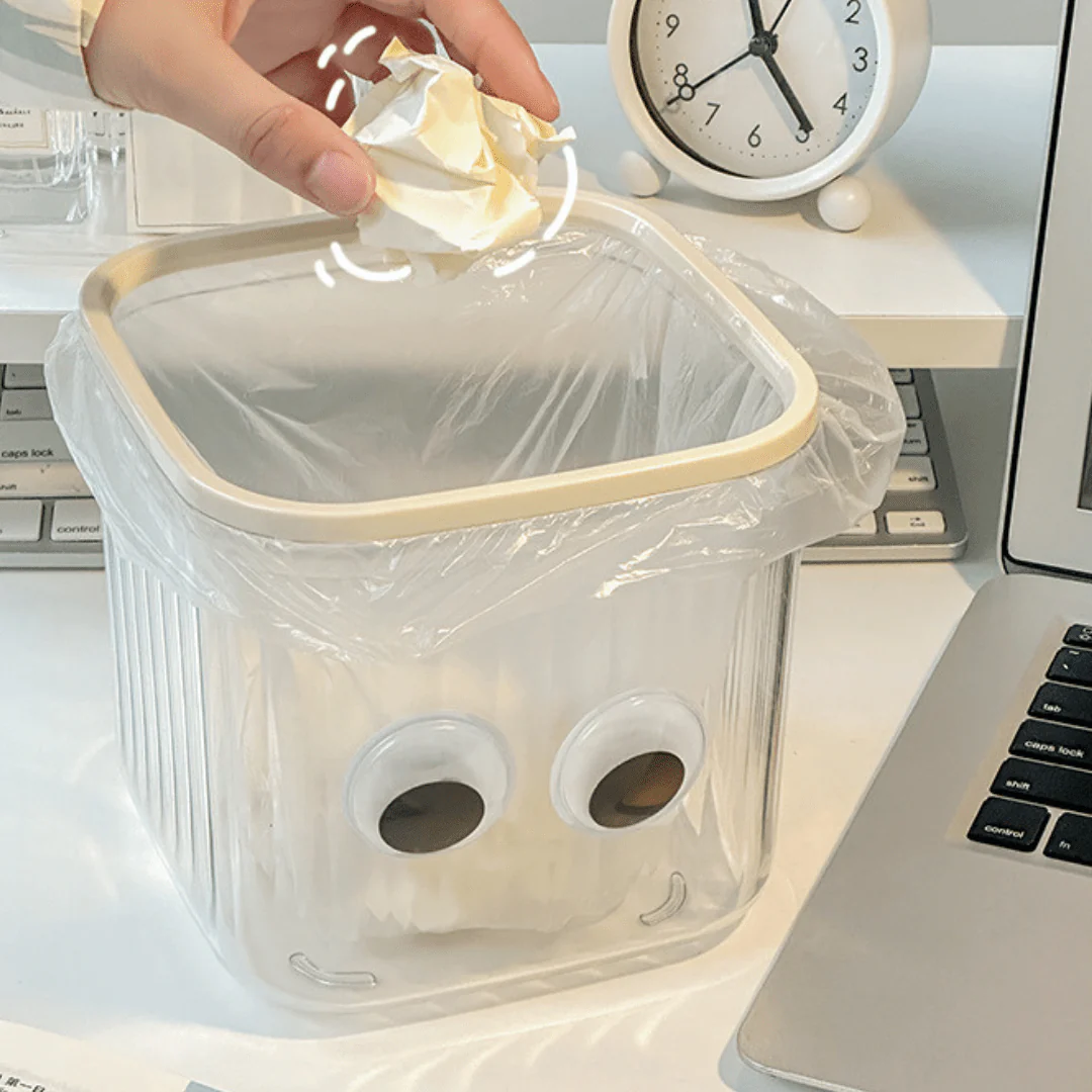 Cute Transparent Lid Trash Box - Image 5