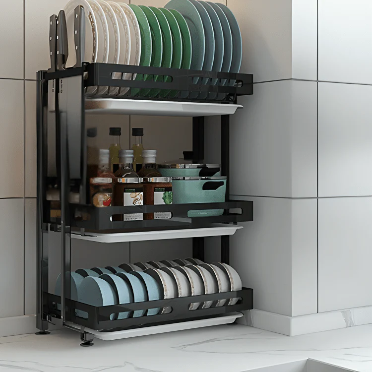 Deluxe 3-Tier Dish Drying Rack - Image 4