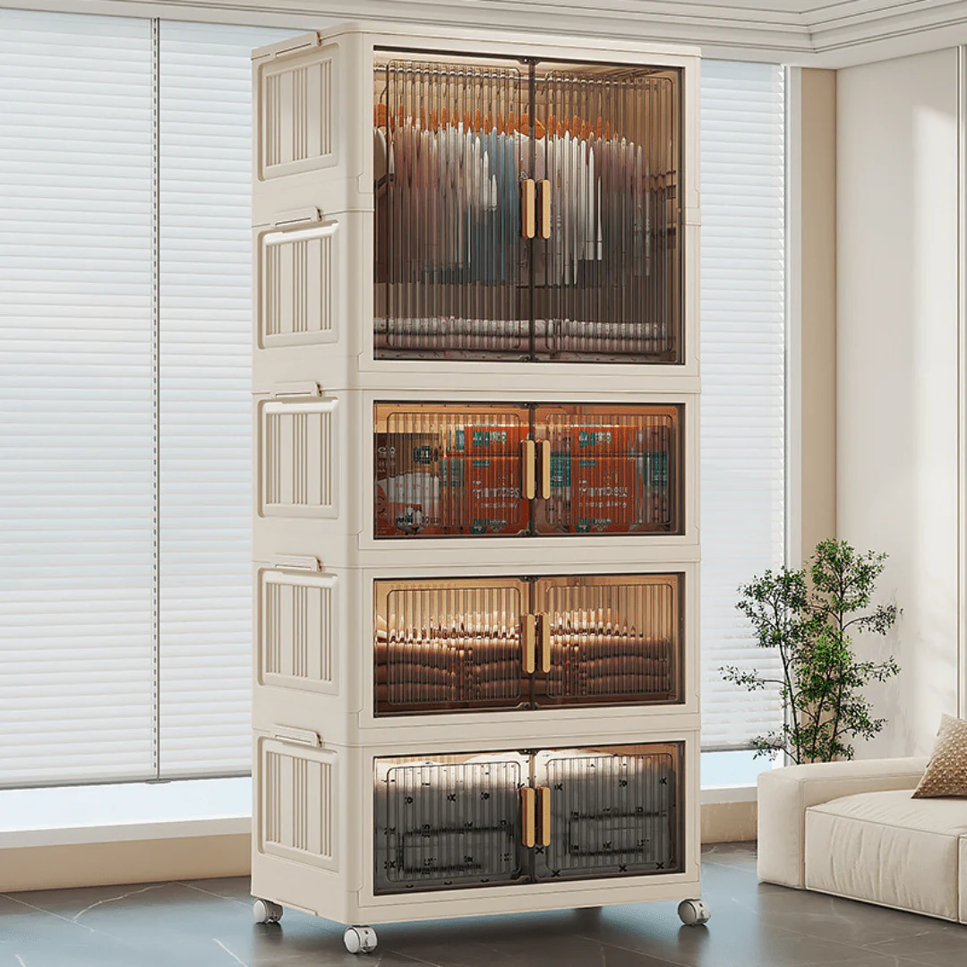 Double-Door Multi-Purpose Foldable Storage Cabinet (70cm) - Image 2