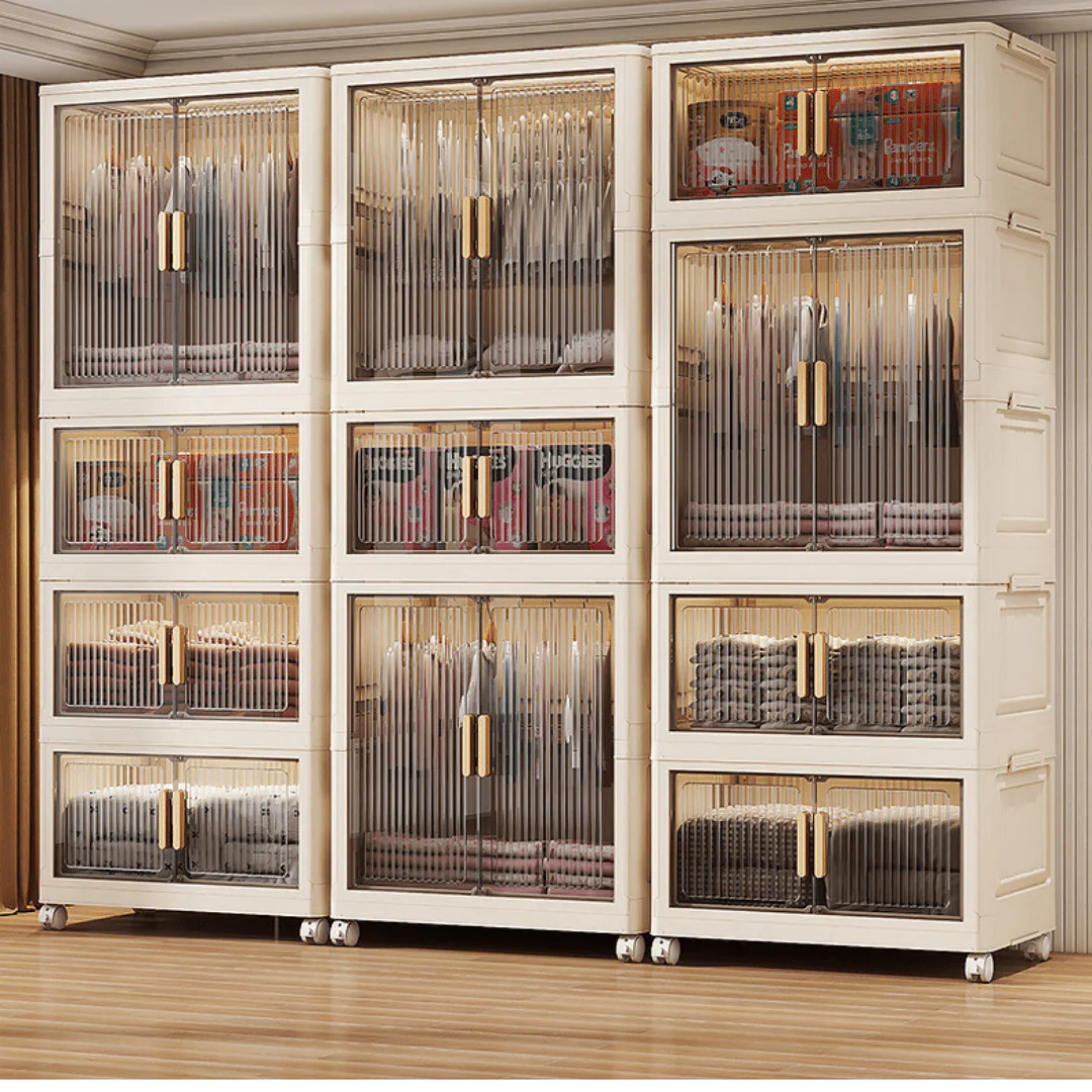 Double-Door Multi-Purpose Foldable Storage Cabinet (70cm) - Image 3