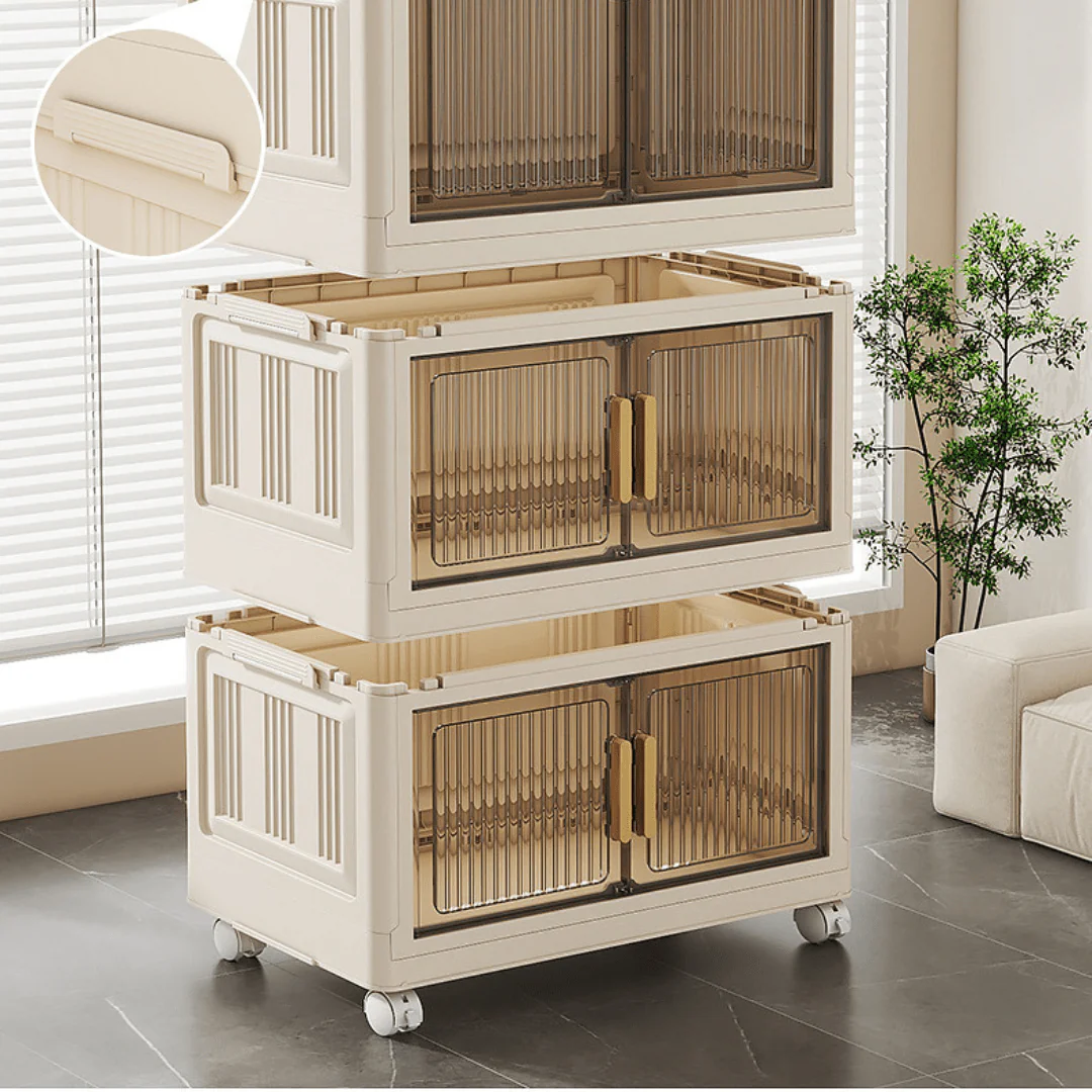Double-Door Multi-Purpose Foldable Storage Cabinet (70cm) - Image 4