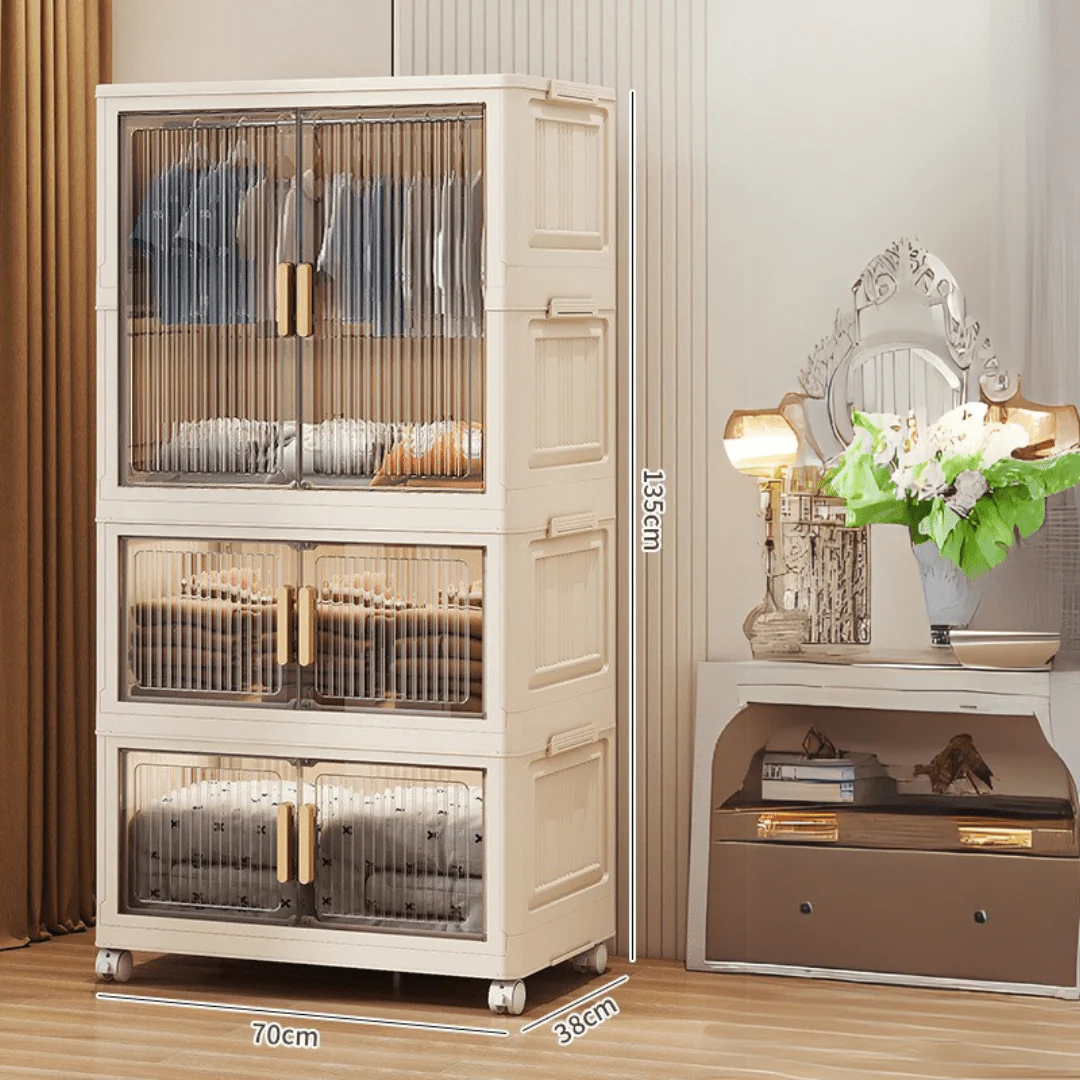 Double-Door Multi-Purpose Foldable Storage Cabinet (70cm) - Image 7