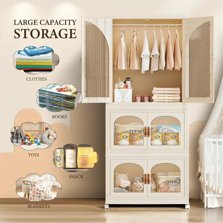 Foldable Double Door Storage Wardrobe Closet - Image 11