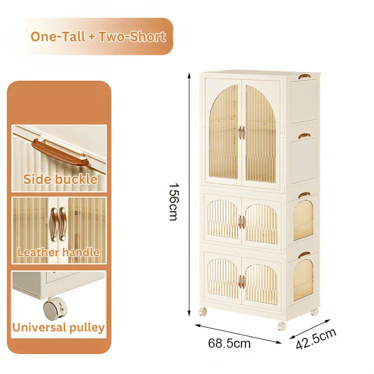 Foldable Double Door Storage Wardrobe Closet - Image 14