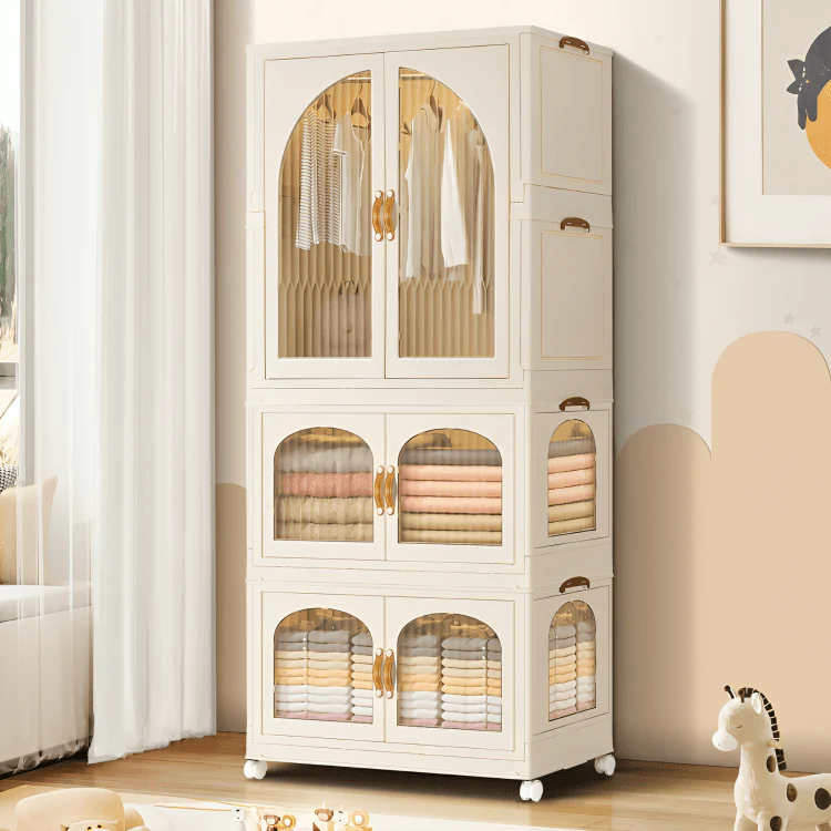 Foldable Double Door Storage Wardrobe Closet - Image 8