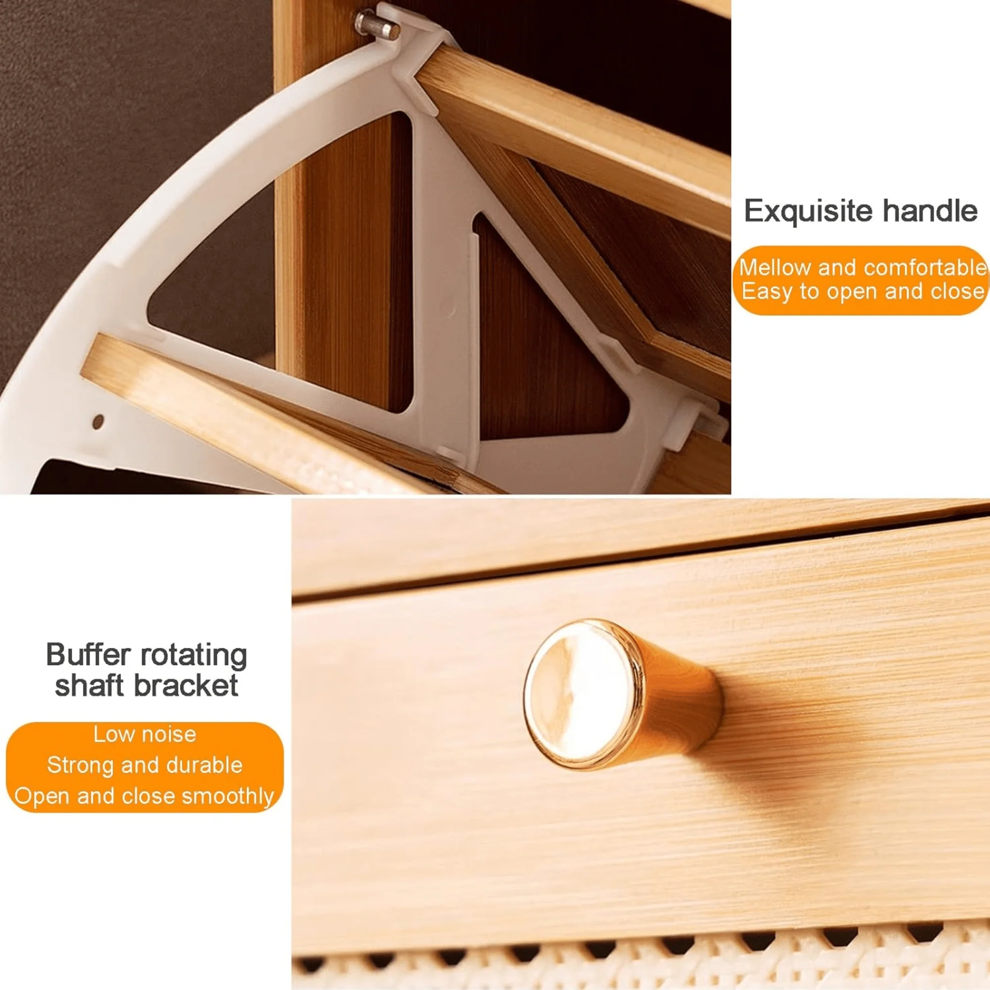 Double-Layer Bamboo Wooden Shoe Organizer Bench with Cushion Seat (70cm) - Image 4