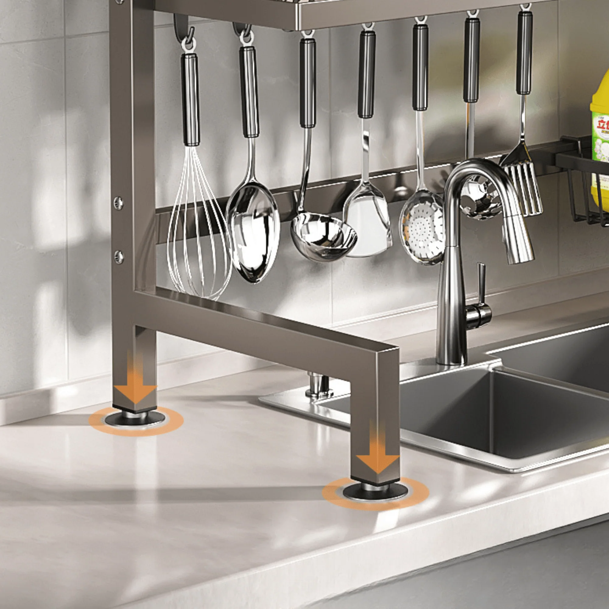 Double Layer Multi-Functional Iron Dish Drying Rack - Image 4